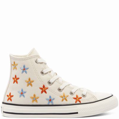 Gyerek Converse Spring Flowers Chuck Taylor All Star Magasszárú Cipő CO1596307 Bézs Fehér/Fekete